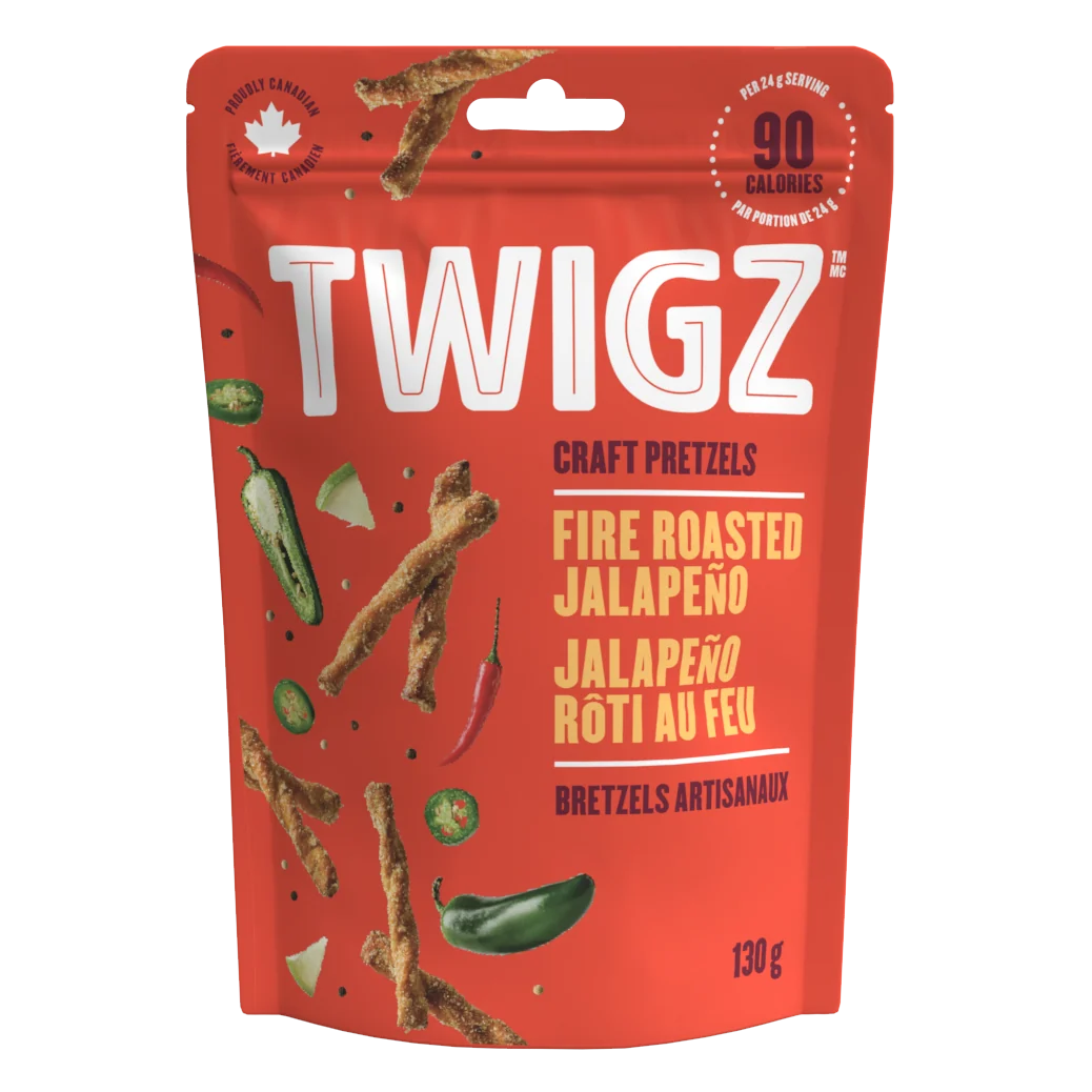 Fire Roasted Jalapeño Twigz craft pretzels bag